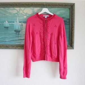 Cabi pink angora cardigan size XL